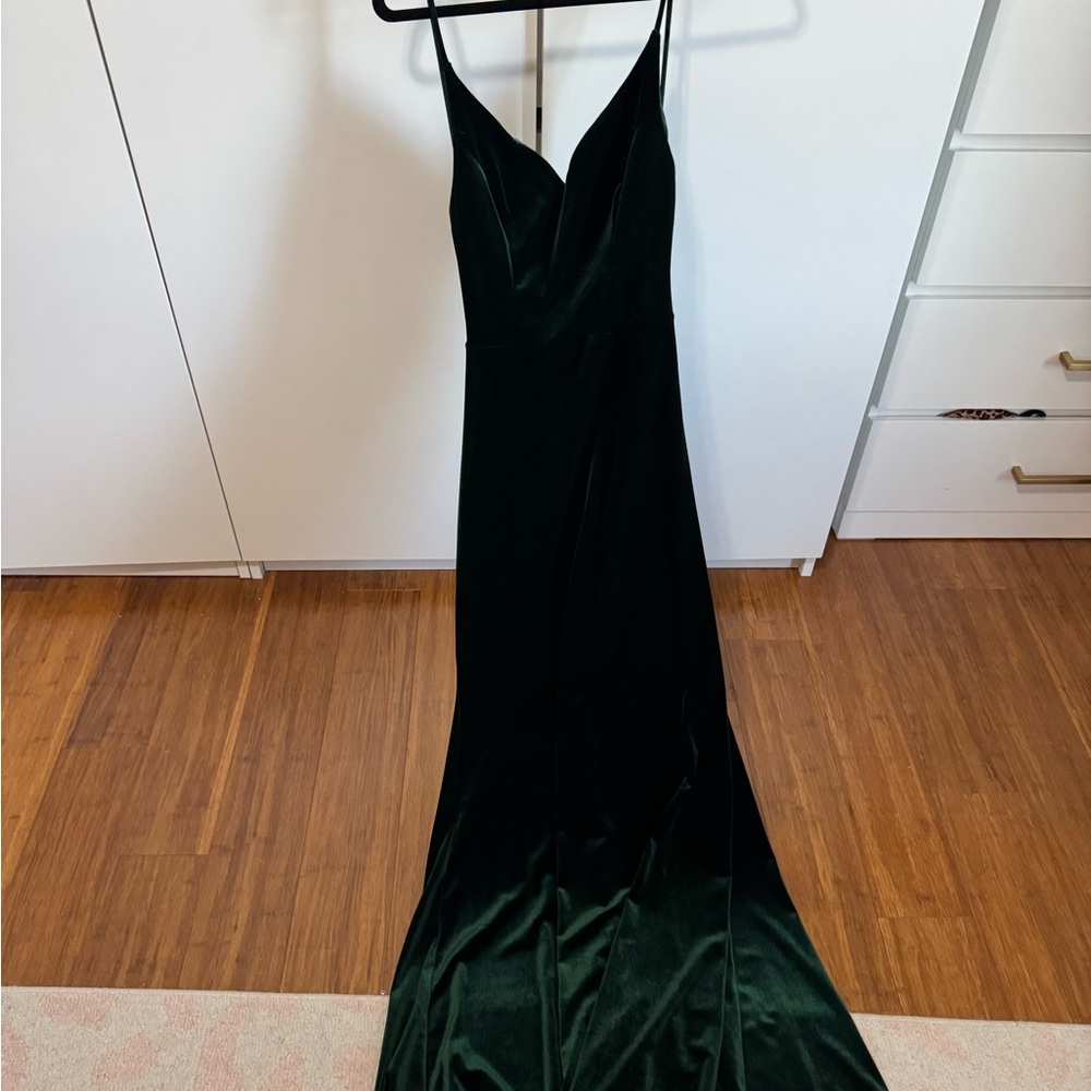 Green velvet long gown - size 9/10 teen/juniors